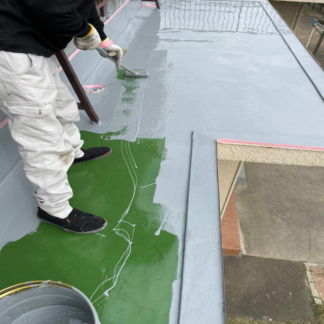 陸屋根のウレタン防水塗装